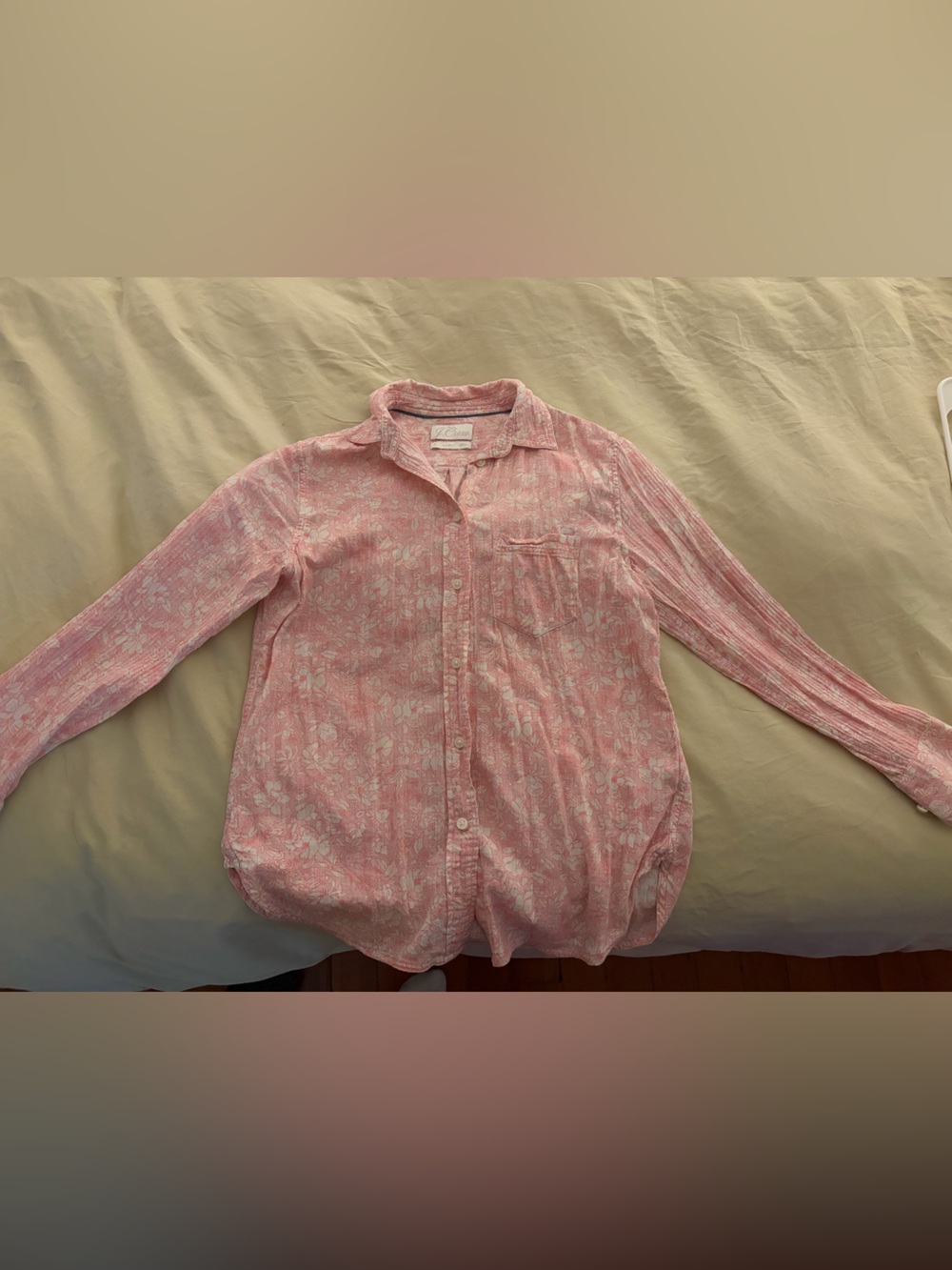 J Crew Pink Floral Button-Up Shirt